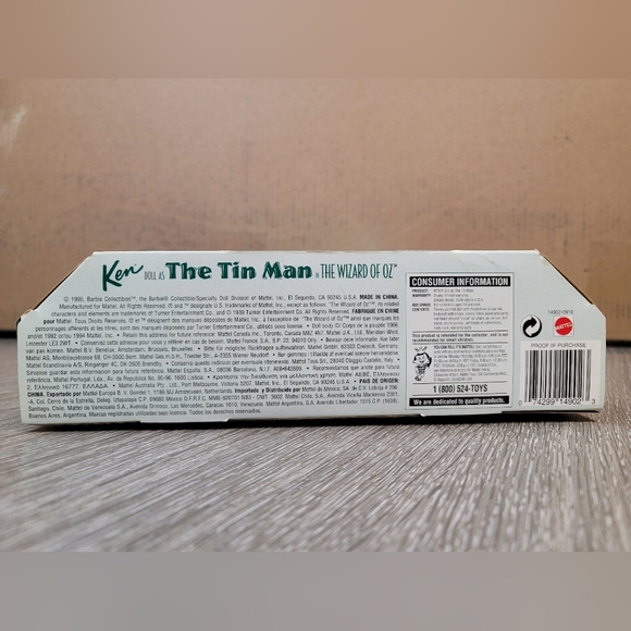 1995 Ken The Tin Man Wizard Of Oz Barbie #14902 Hollywood Legends - Picture 7 of 7